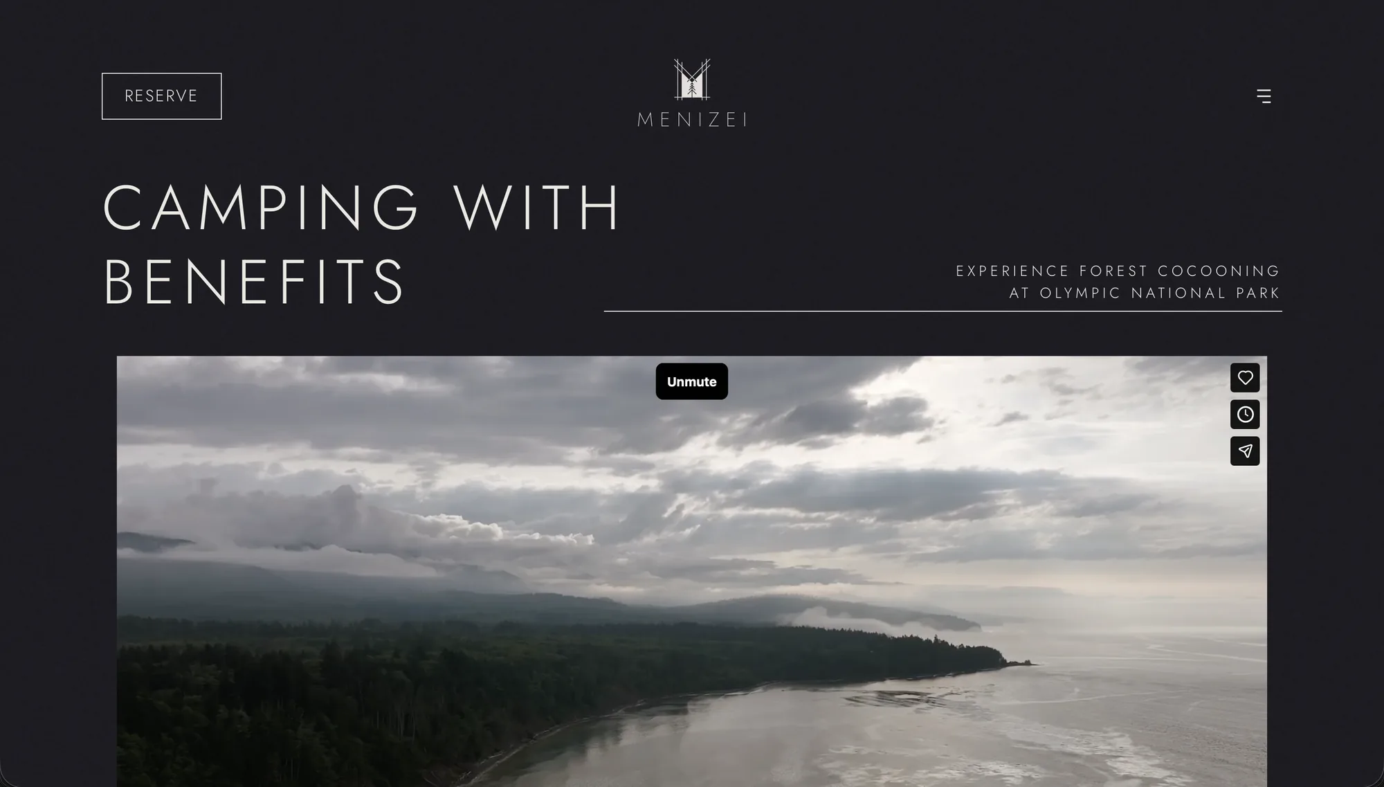 Menizei home page above the fold, before — Webflow